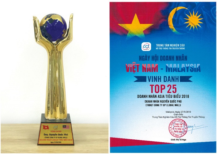 Global Malls - Top 25 Doanh Nh&acirc;n Ti&ecirc;u Biểu Asia 2018&nbsp;